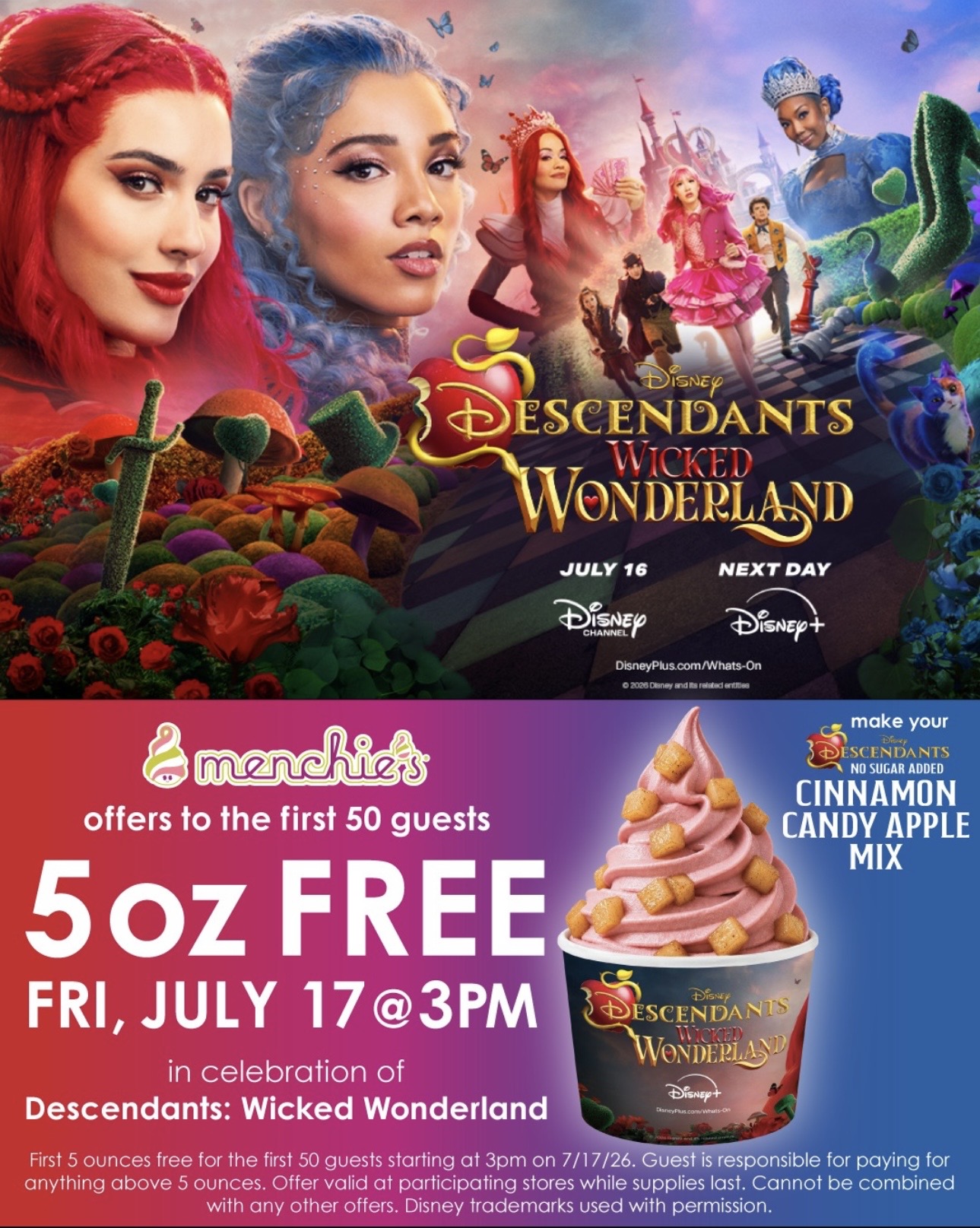 Menchie’s Is Giving Away Free Froyo To Celebrate Descendants: Wicked Wonderland