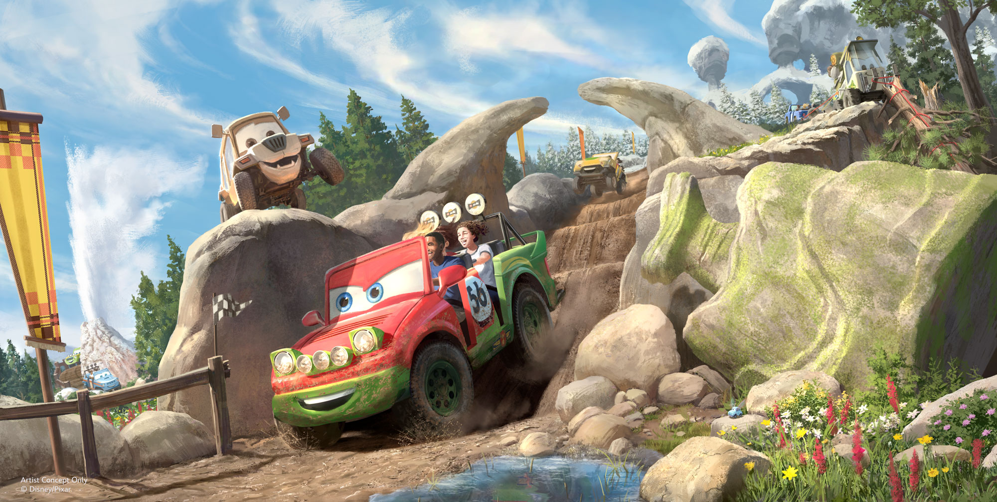 Cars Ridge Run Rally And Miss Fritter’s Daredevil Spin-Along Are Piston Peak’s Two Official Attractions