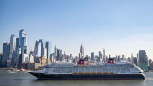 Disney Cruise Line ship in New York Harbor