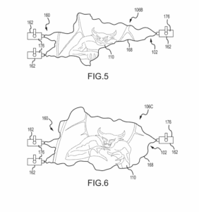 Disney patent drawing for projecting images onto smoke and clouds