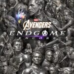 Avengers: Endgame Encore poster showing the Avengers sculpted in silver with the title and a September 25 release date
