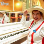 Carol, the new Casey's Corner pianist at Magic Kingdom