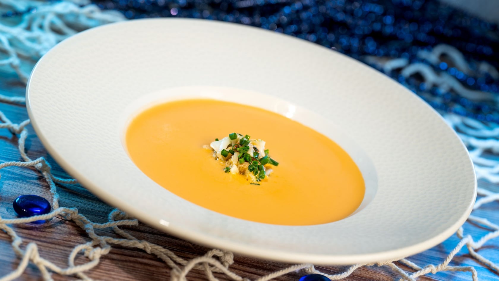 A seafood dish served at Coral Reef Restaurant at EPCOT