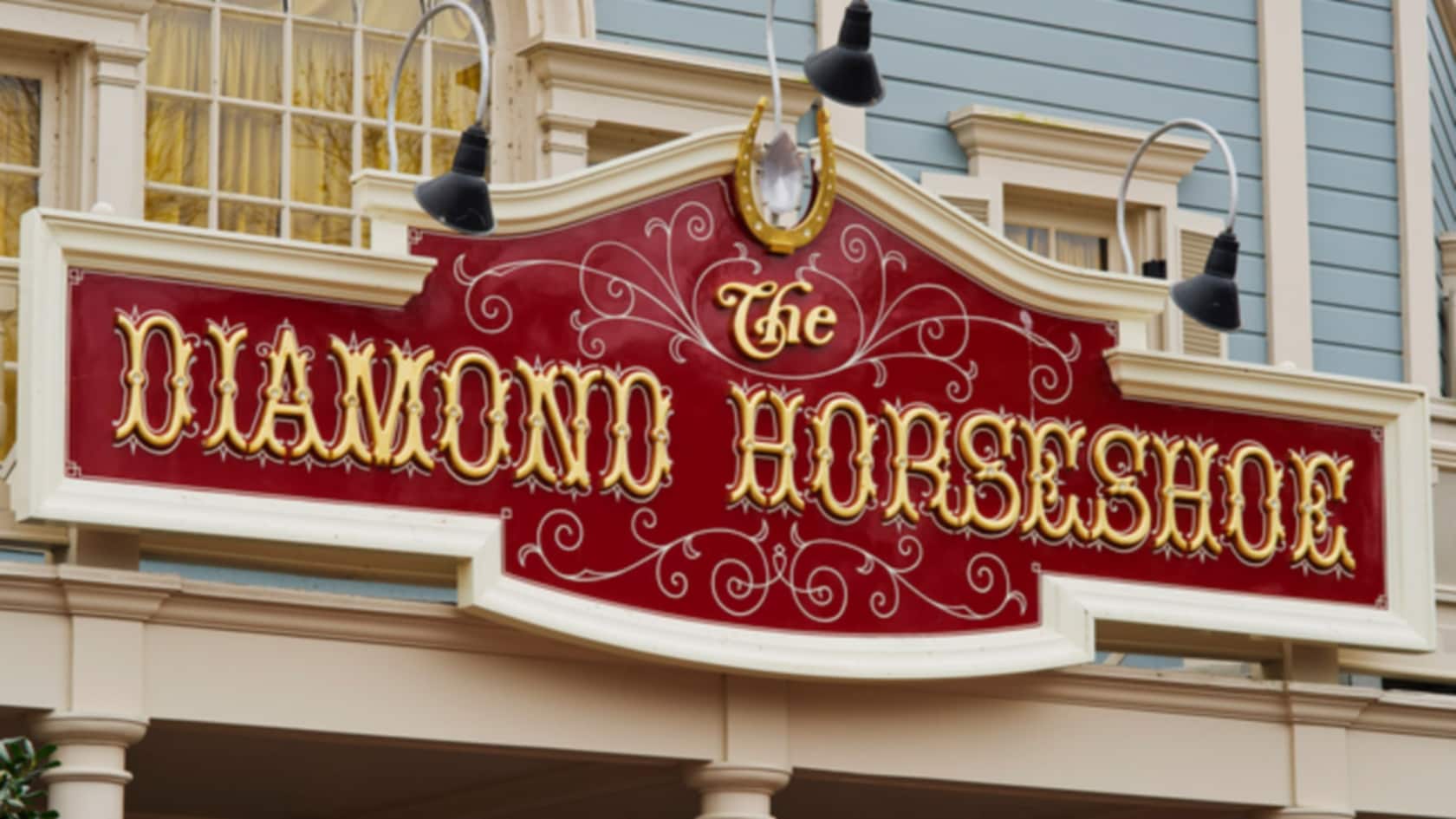 The Diamond Horseshoe sign at Magic Kingdom