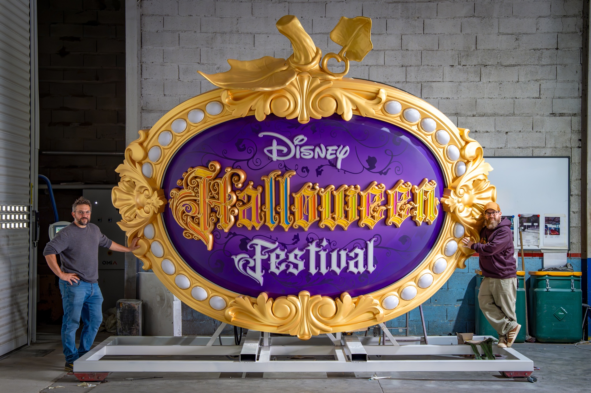 New Disney Halloween Festival medallion on Main Street Station at Disneyland Paris