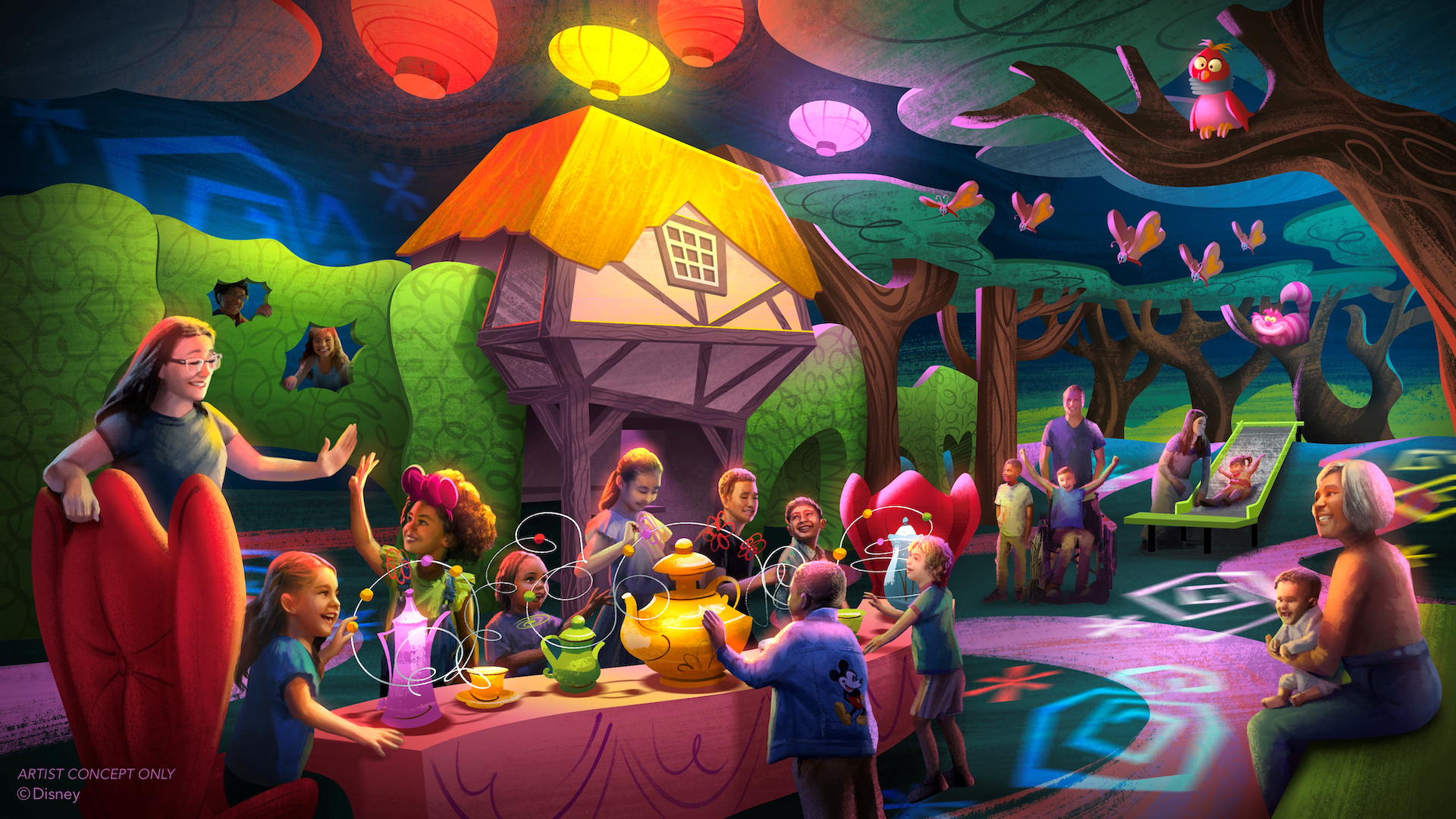 Drawn To Wonderland Turns Mary Blair’s Alice Concept Art Into An Indoor Playground