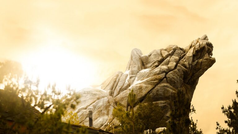 A bear shaped mountain marks the location of Grizzly River Run