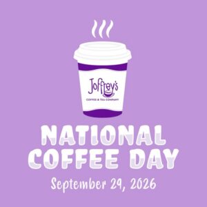 Joffrey's Coffee and Tea Company National Coffee Day graphic for September 29, 2026, showing a Joffrey's coffee cup