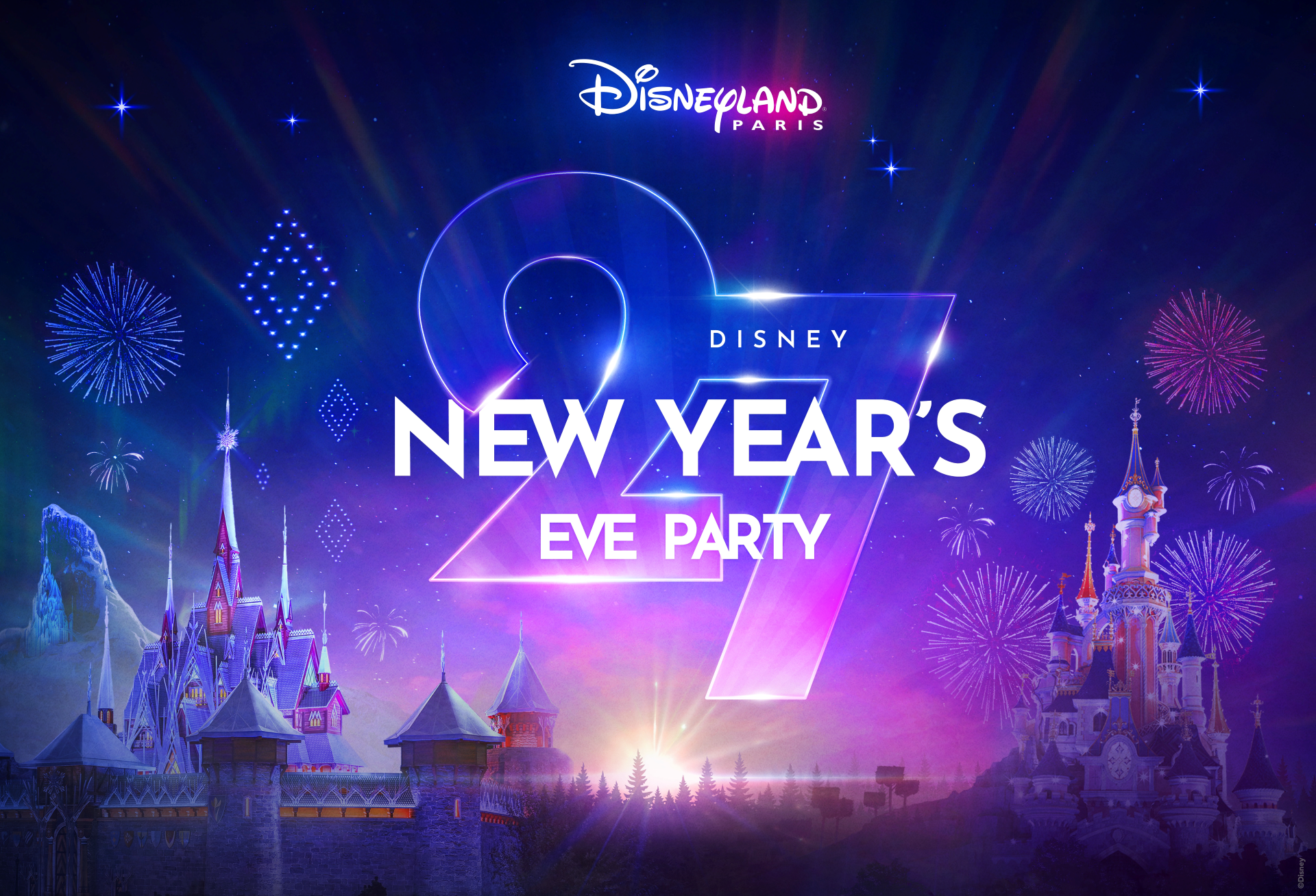 Disney's official New Year's image published with the Disneyland Paris 2026 holiday season announcement