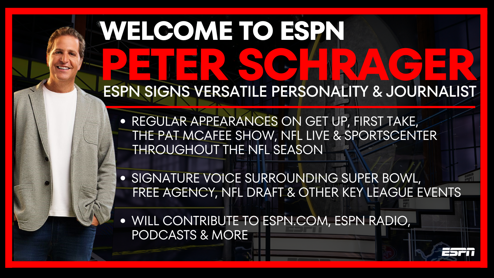 ESPN Gives Peter Schrager His Own Weekday Show As Big Day Premieres September 10 At 2 P.M. ET