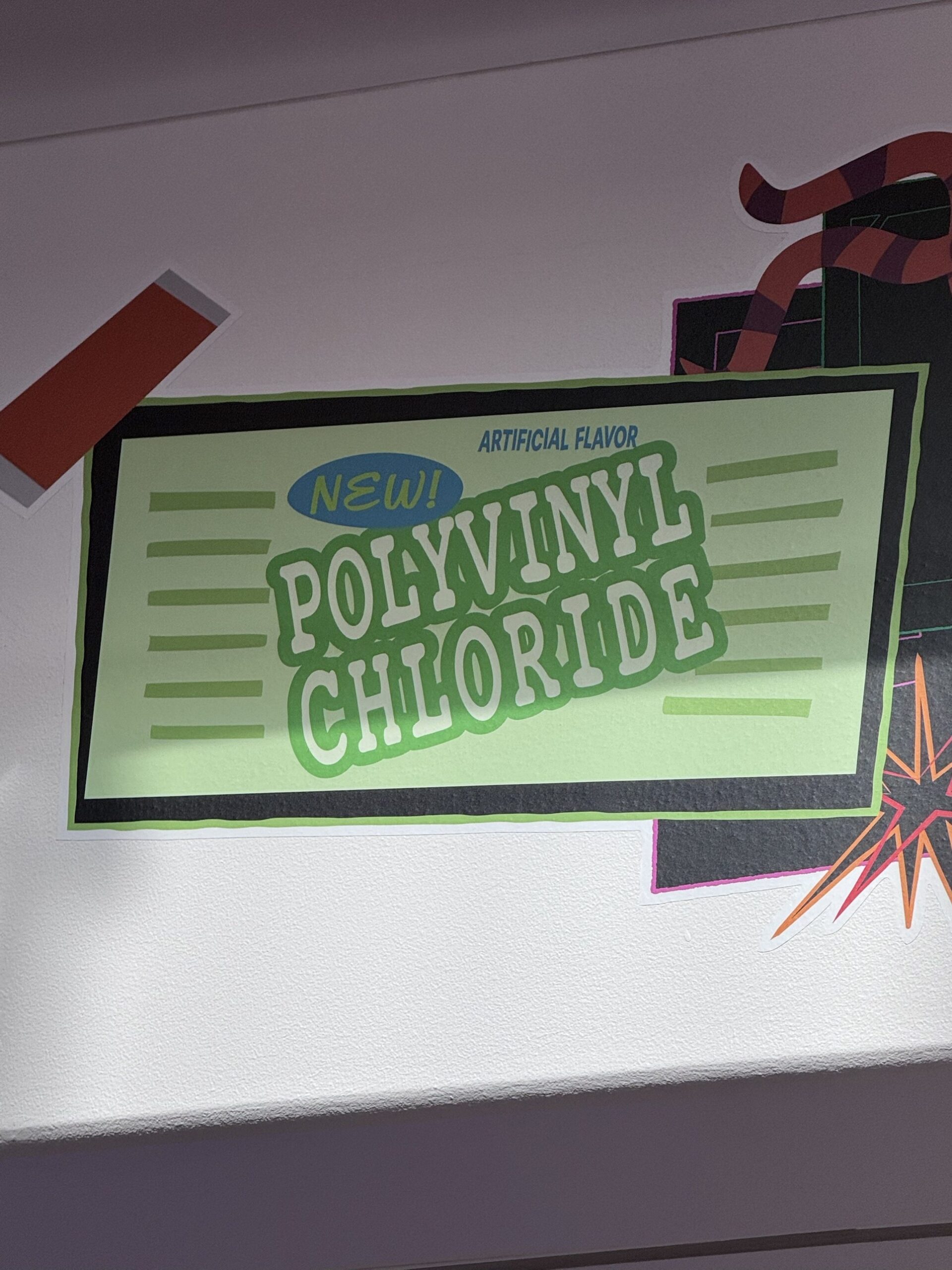 New Polyvinyl Chloride artificial flavor candy label artwork at Pixar Place Hotel