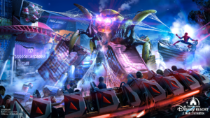 Spider-Man attraction at Shanghai Disney Resort, shared by Disney at D23 2026