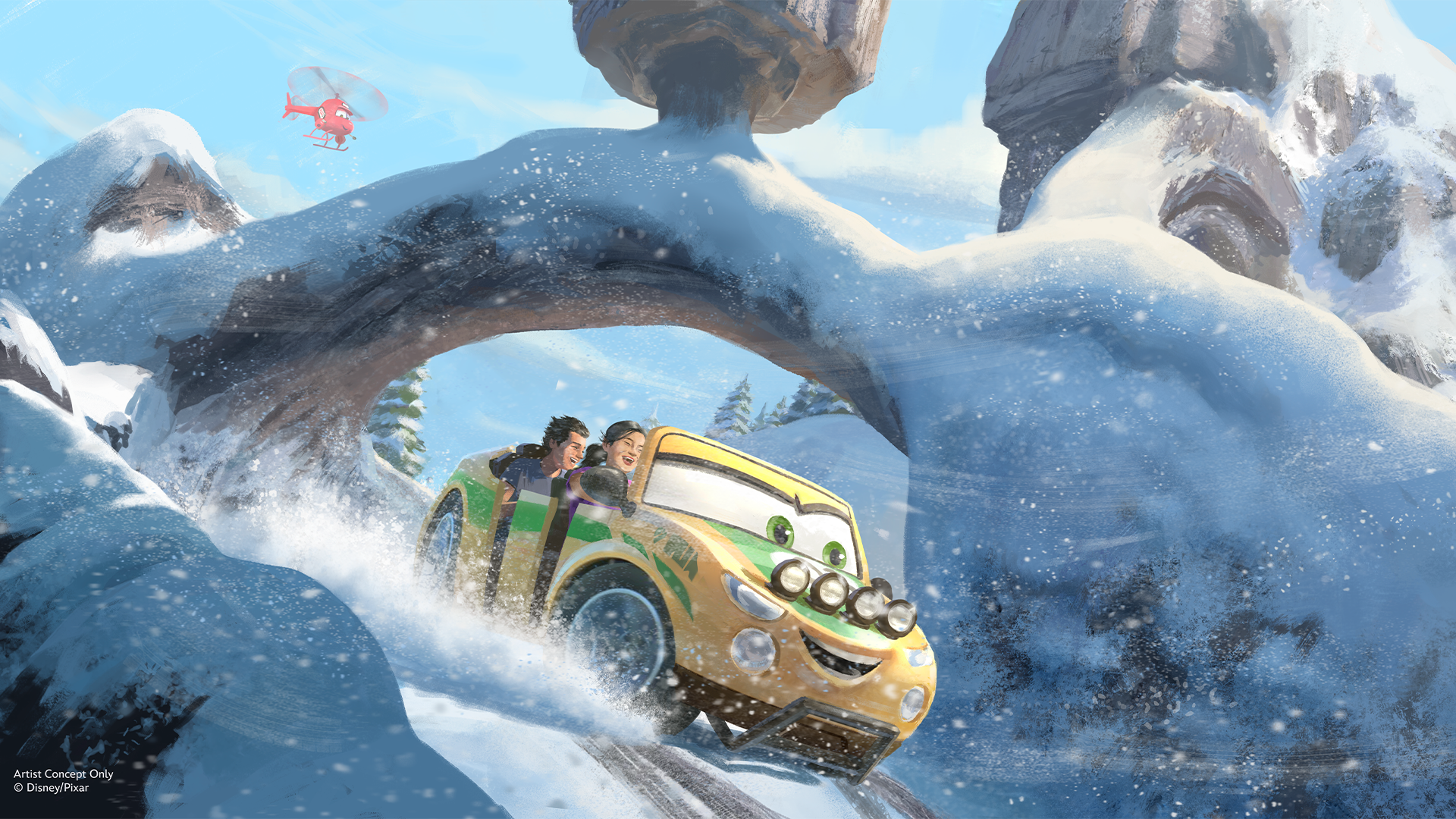Disney concept art of Piston Peak National Park released at D23 2026
