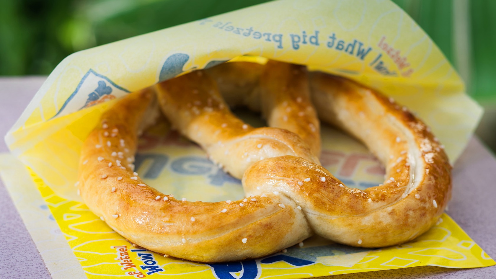 A salted, twisted pretzel treat at Wetzel's Pretzels in Downtown Disney District