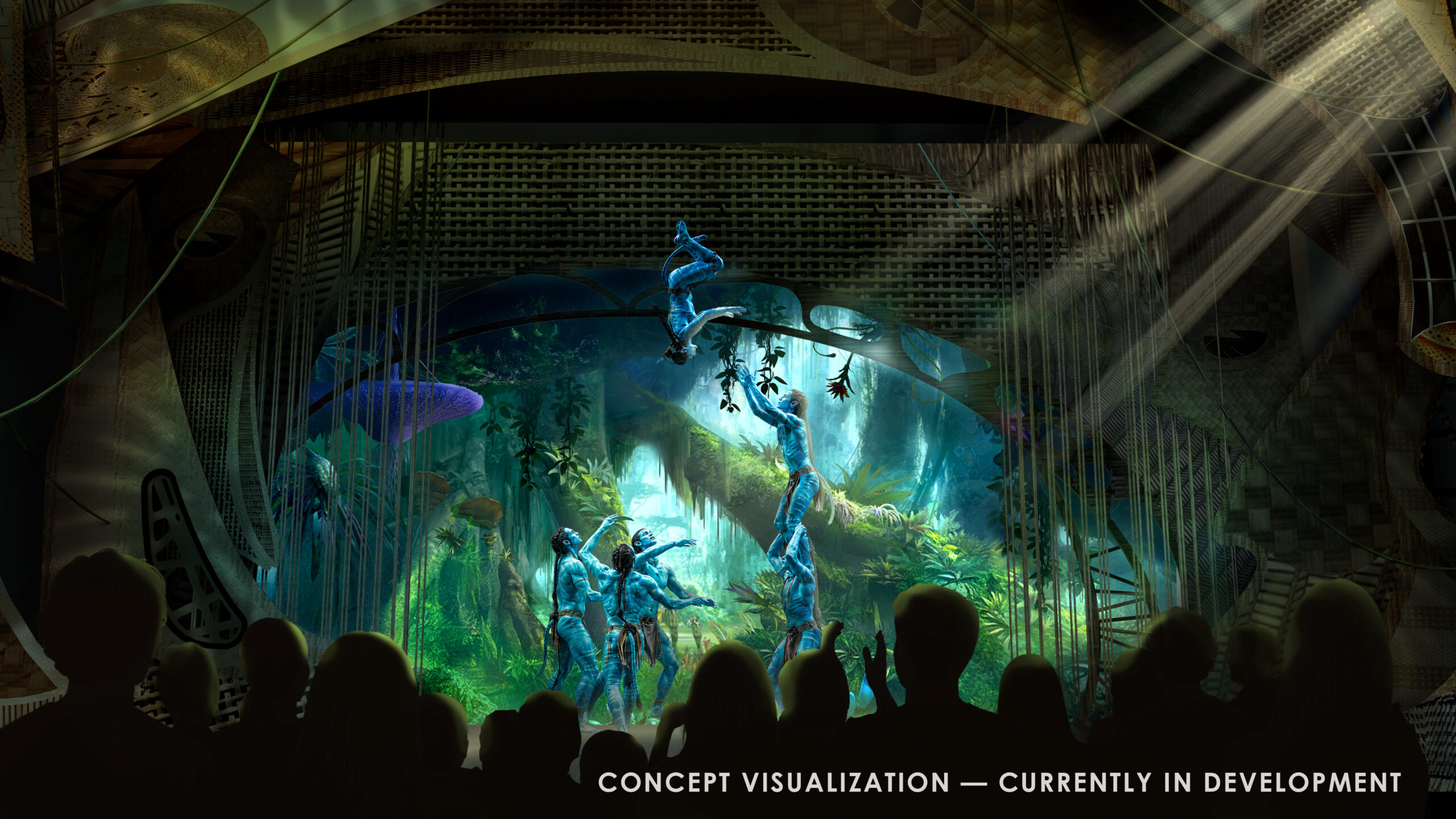 Concept rendering of the Pandoran rainforest environment in AVATAR: Guardians of Eywa