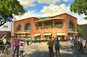 Concept art of Casa Giulia Italian restaurant at Disney Village in Disneyland Paris