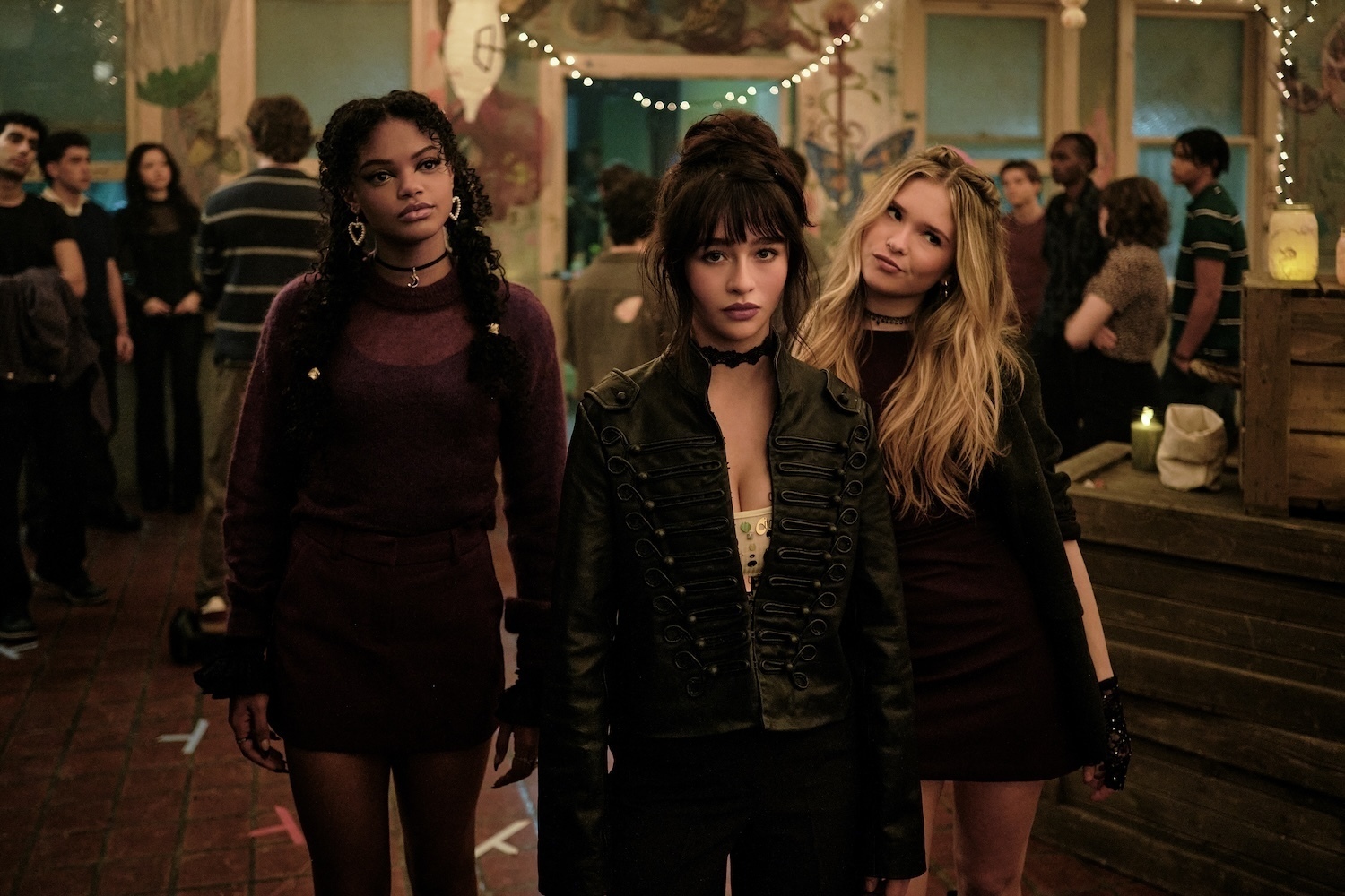 Jordan Leftwich as Sasha, Malina Weissman as Briar, and Ora Duplass as Tegan in Coven Academy