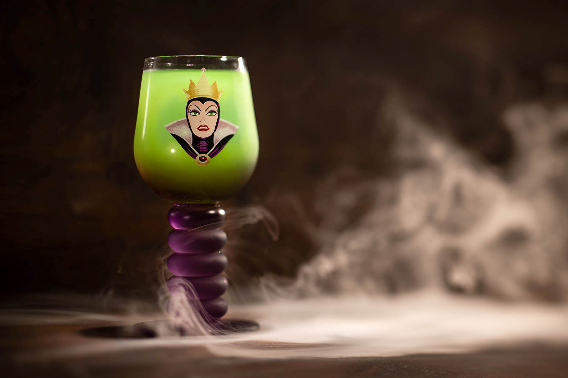 The Peddler's Disguise drink in an Evil Queen goblet, coming to the Wishing Well lounge on the Disney Believe