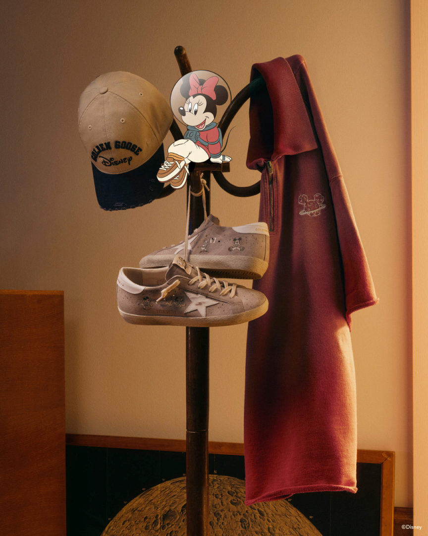 Mickey Mouse cap, shirt and sneakers from the Disney and Golden Goose collection