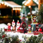 Mickey Mouse Family Christmas holiday decor including Dale light-up candle figures and a Santa Mickey and Minnie tree topper