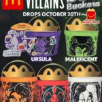 Five Disney Villains Boo Buckets from McDonald's: Ursula, Maleficent, Scar, Jafar and Cruella De Vil