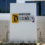 The Downtown Disney sign with its new logo at the Disneyland Resort