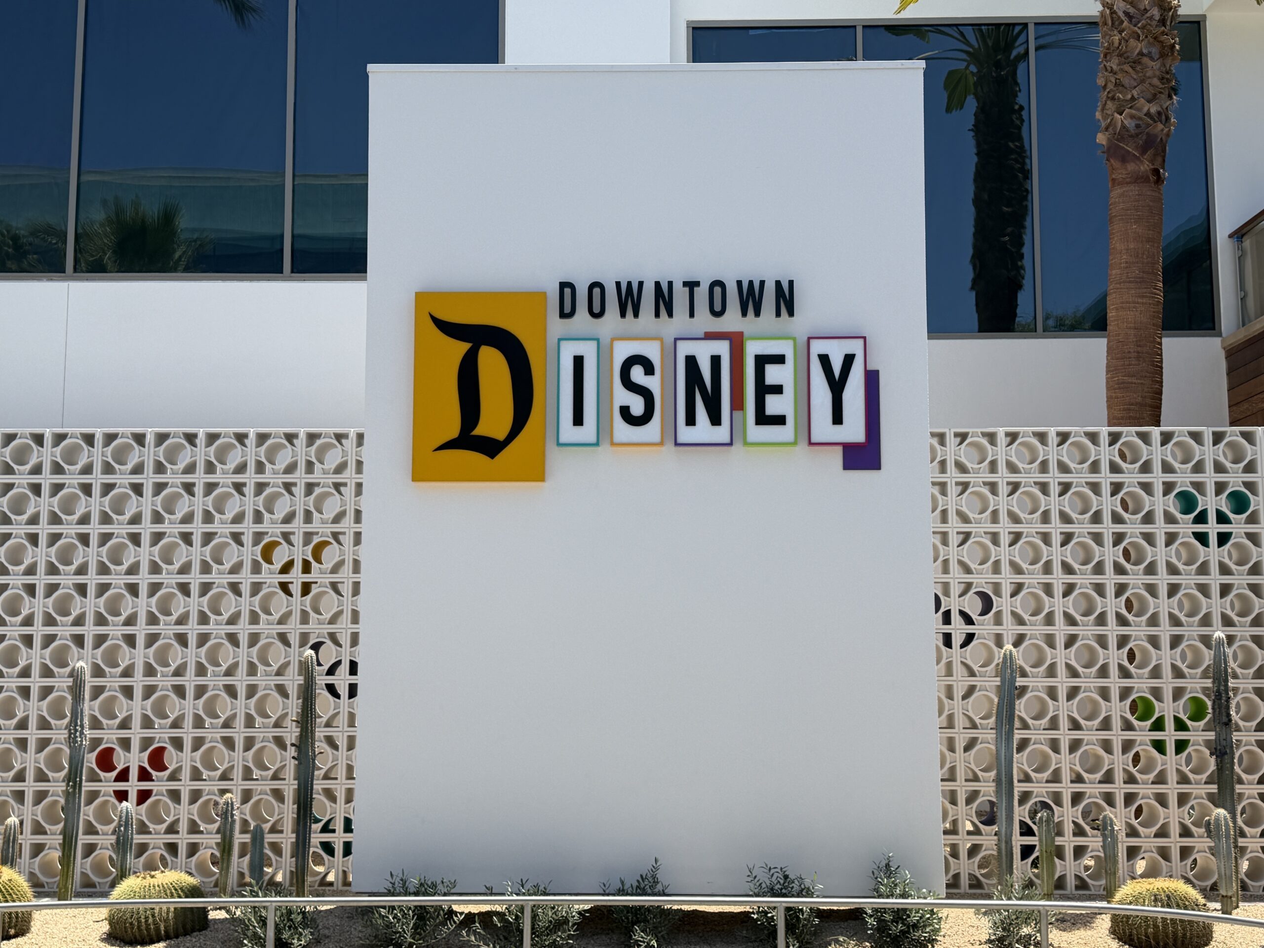 The Downtown Disney sign with its new logo at the Disneyland Resort