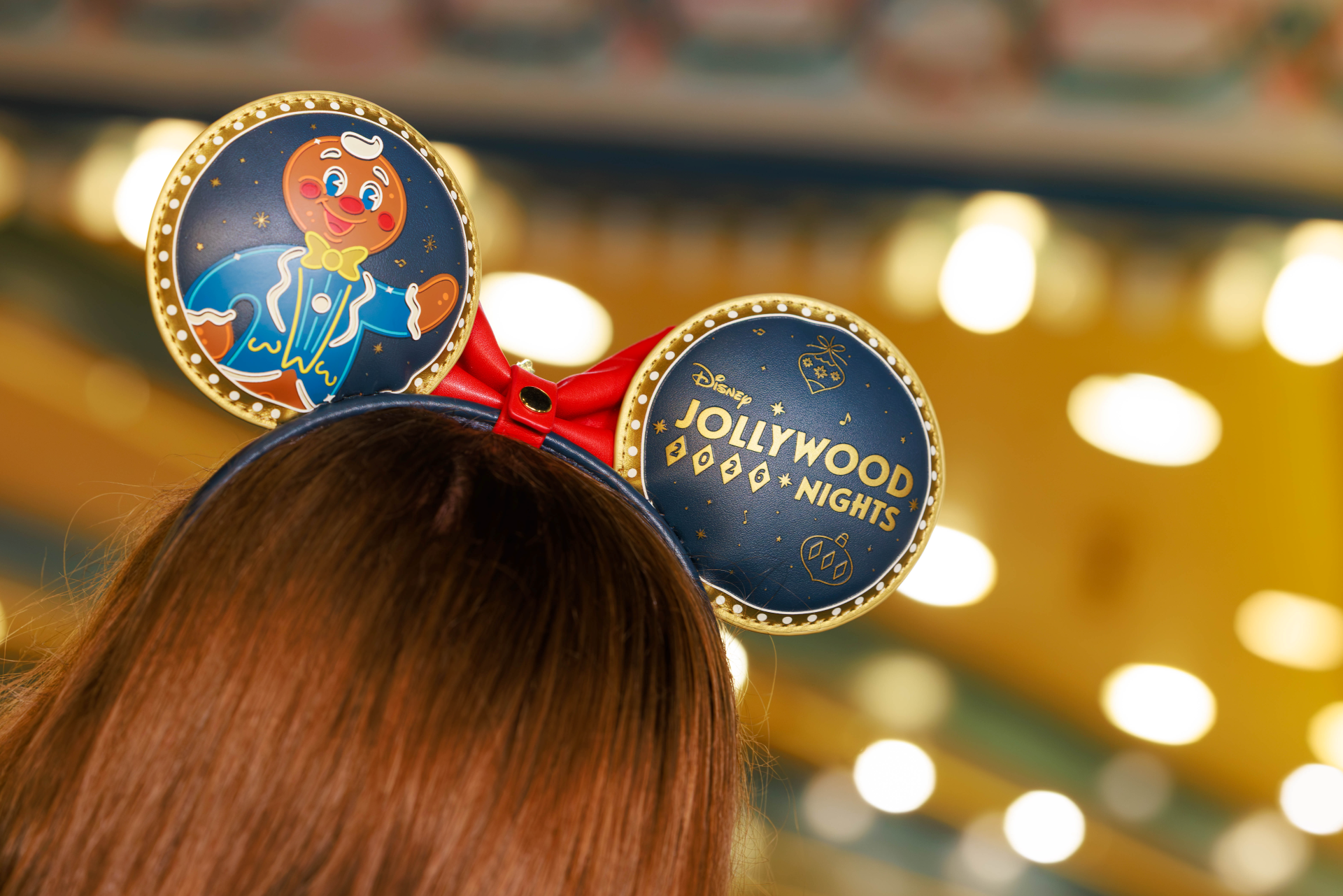 Jollywood Nights 2026 ear headband featuring Gertie, Duffy as Santa and Ollie