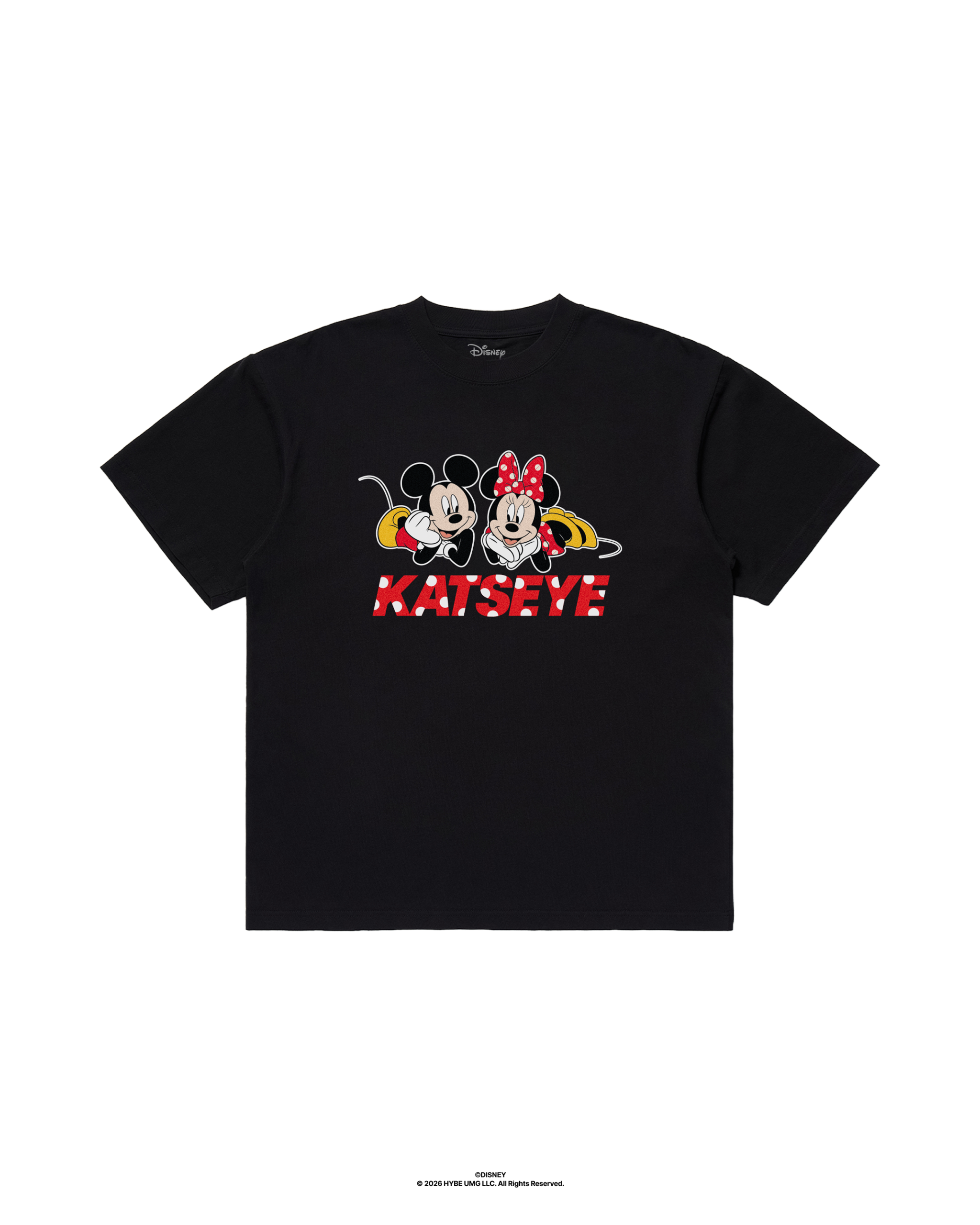 KATSEYE x Mickey and Minnie unisex black T-shirt