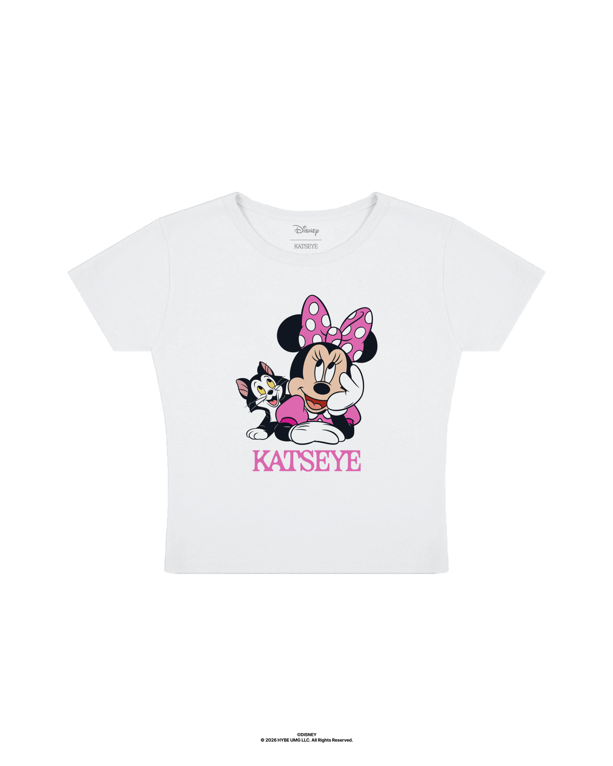 KATSEYE x Minnie and Figaro women's baby tee in white