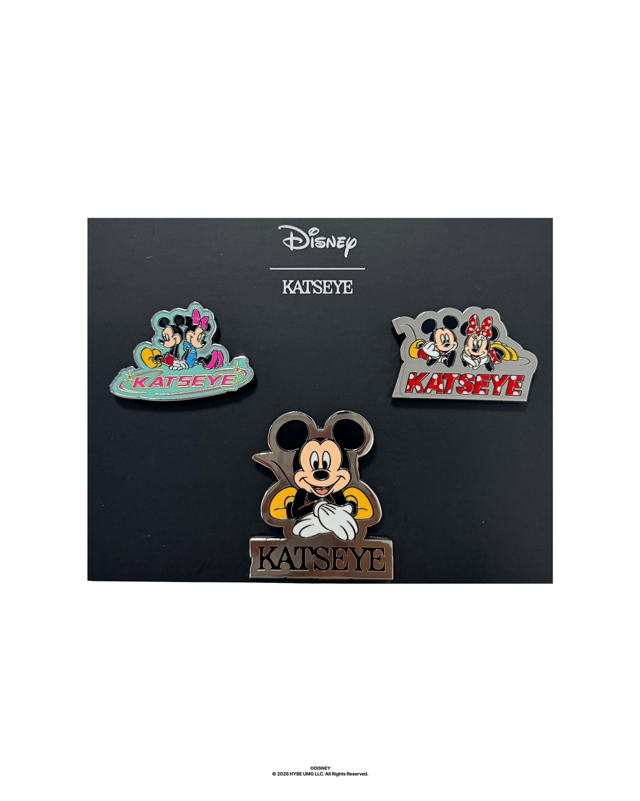 KATSEYE x Mickey and Minnie enamel pin set