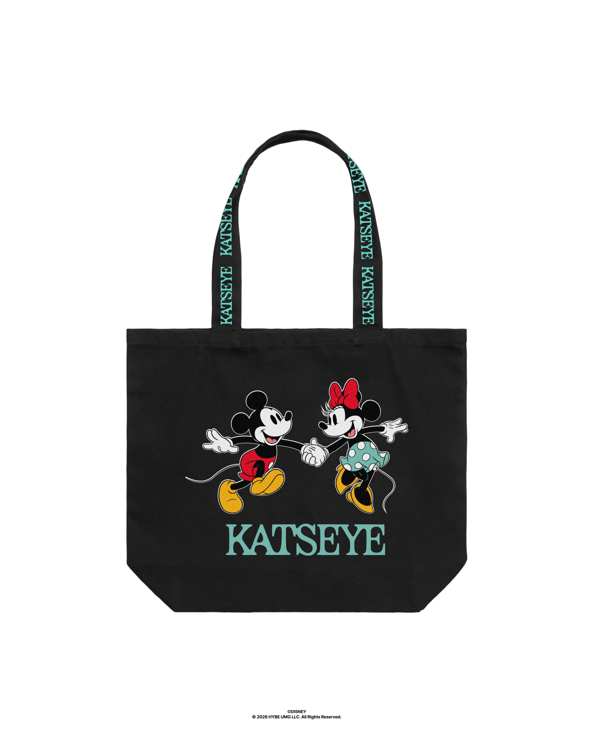 KATSEYE x Mickey and Minnie black tote bag