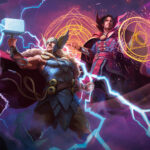 Official key art for Magic: The Gathering's Marvel Darkhold Destiny set