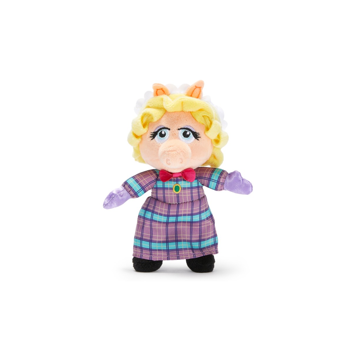 Miss Piggy as Emily Cratchit mini plush in a plaid dress
