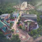 Bird's-eye rendering of Monstropolis at Disney's Hollywood Studios