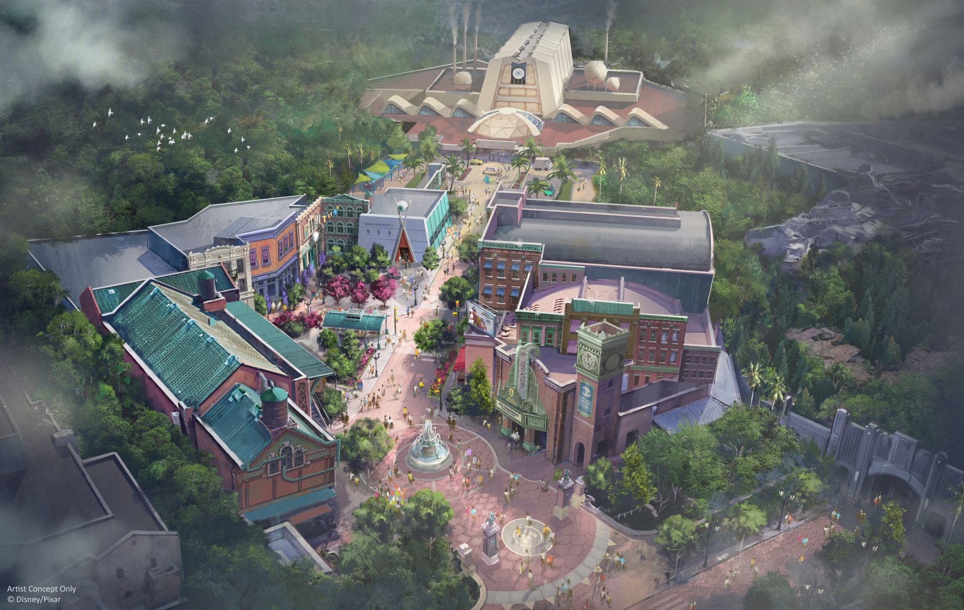 Archie’s Scare Pig Pizza In Monstropolis Gets Teal And Gold Shingles At Hollywood Studios