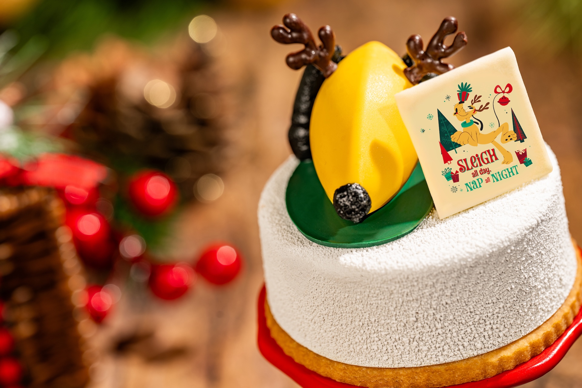 Pluto Reindeer Cake for Mickey's Very Merry Christmas Party 2026