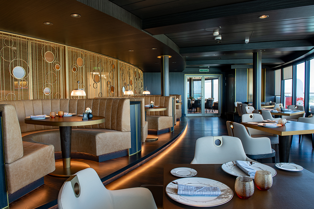 Palo Steakhouse dining room aboard the Disney Treasure
