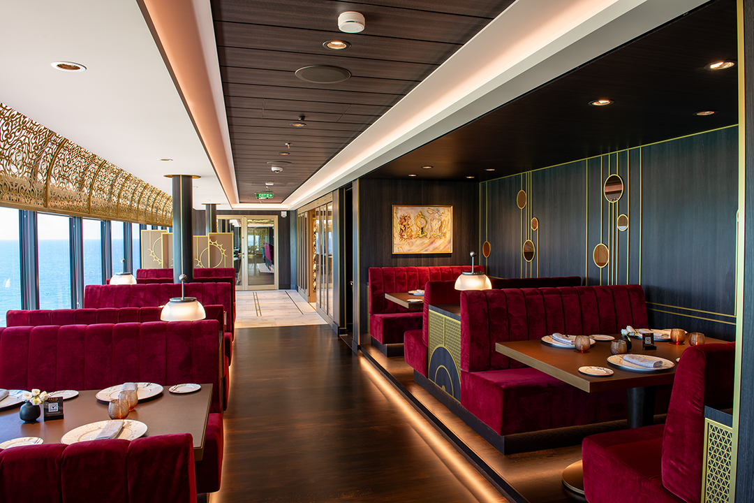 Inside Palo Steakhouse on the Disney Treasure