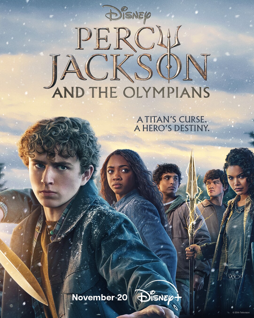 Percy Jackson and the Olympians Season 3 key art with Walker Scobell, Leah Sava Jeffries and Aryan Simhadri