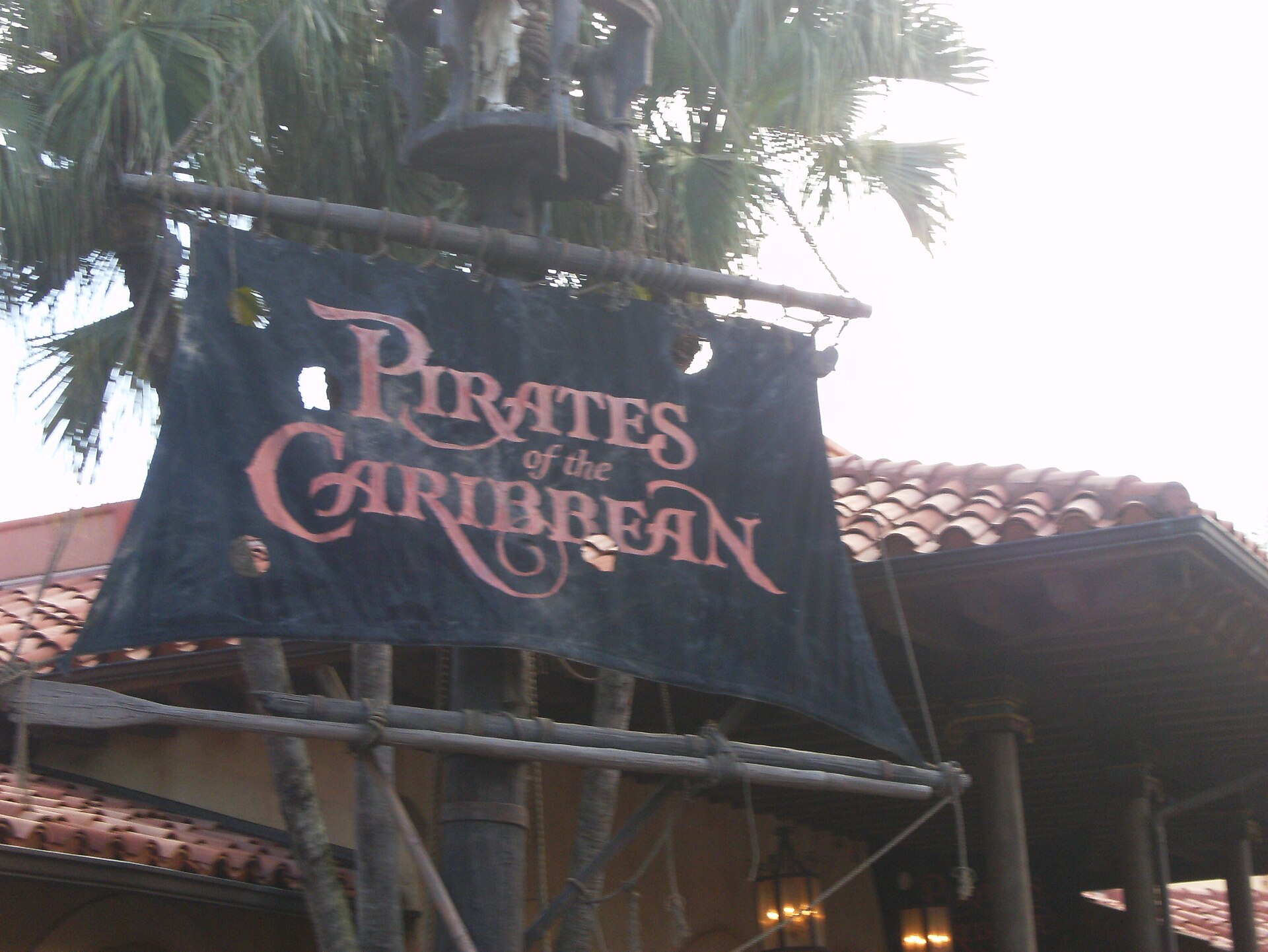 The Castillo del Morro fortress entrance to Pirates of the Caribbean in Adventureland at Magic Kingdom