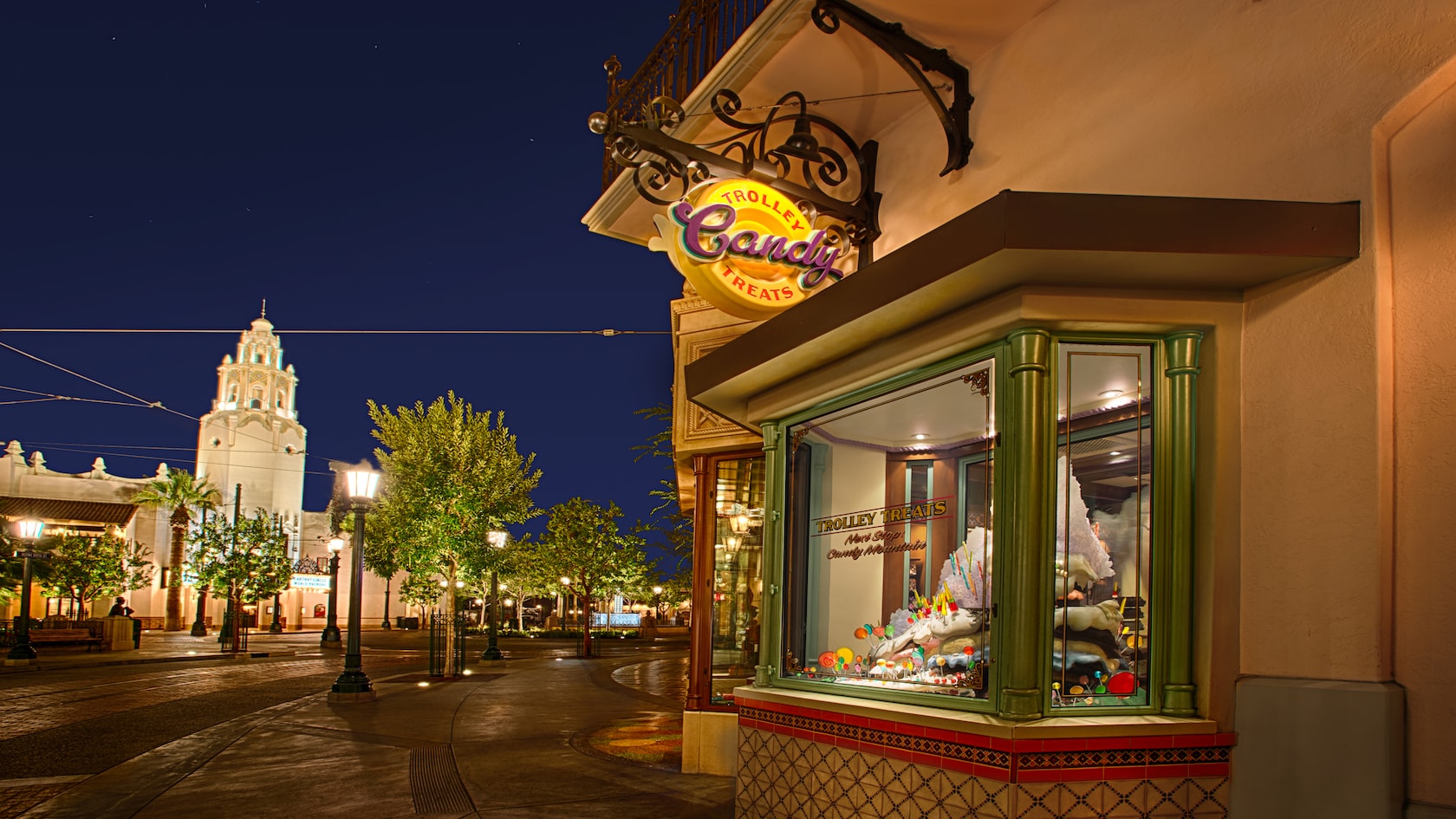 Trolley Treats candy shop on Buena Vista Street at Disney California Adventure