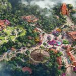 Aerial concept art of Tropical Americas at Disney's Animal Kingdom