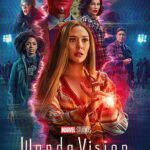 Marvel Studios WandaVision poster showing Elizabeth Olsen as Wanda Maximoff and Paul Bettany as Vision with the series cast