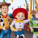 Woody, Jessie and Buzz Lightyear greeting guests in Toy Story Land at Disney's Hollywood Studios