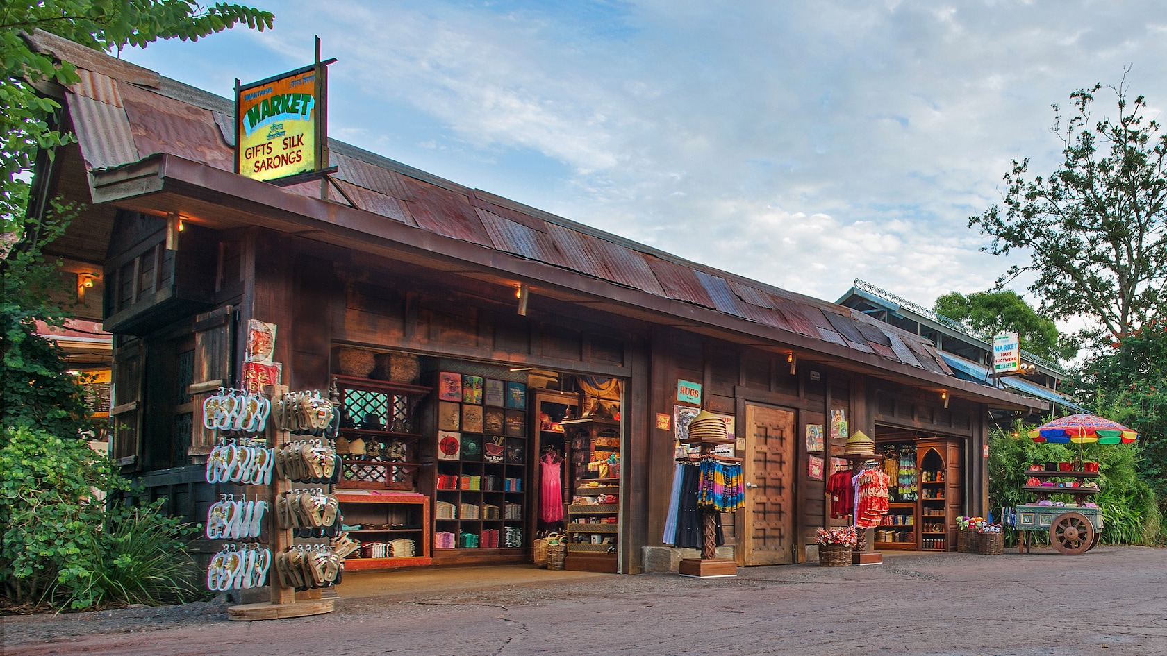 Colorful Cloth Now Wraps The Banyan Tree Outside Yak And Yeti At Animal Kingdom