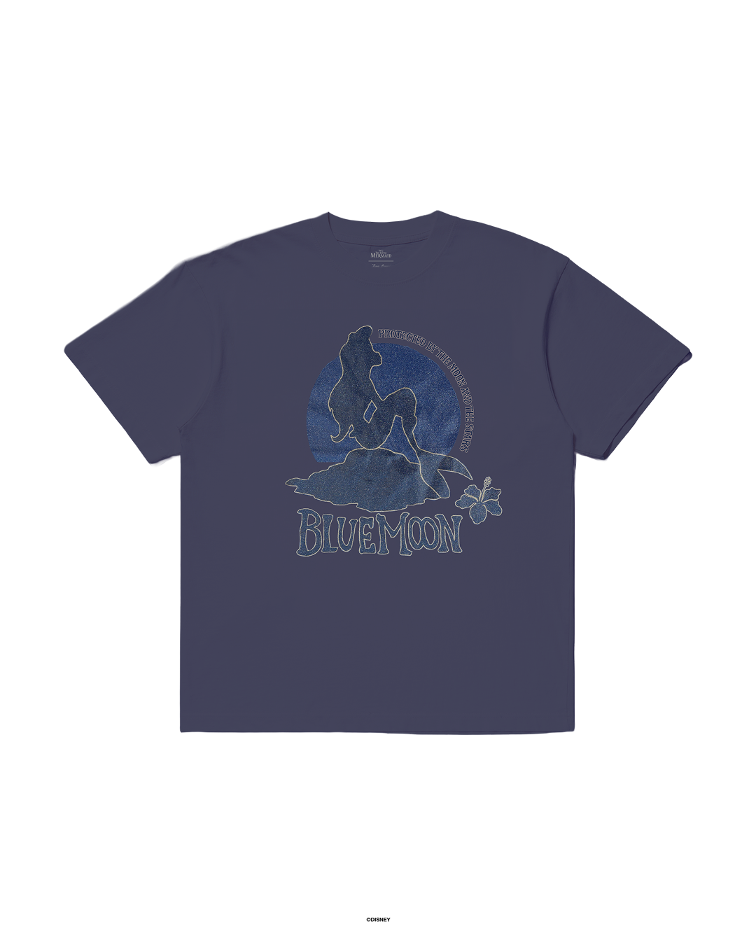 Zara Larsson X The Little Mermaid Gold Glitter Blue Moon unisex tee in blue