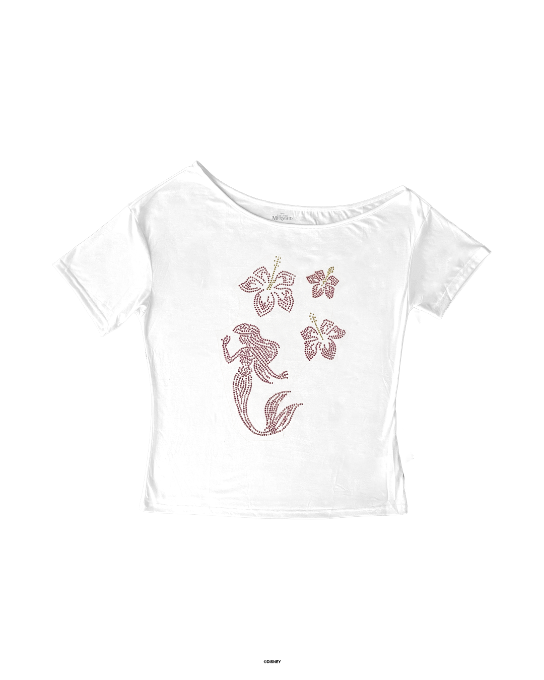 Zara Larsson X The Little Mermaid Music Bar women's tee in white